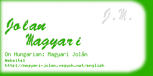 jolan magyari business card